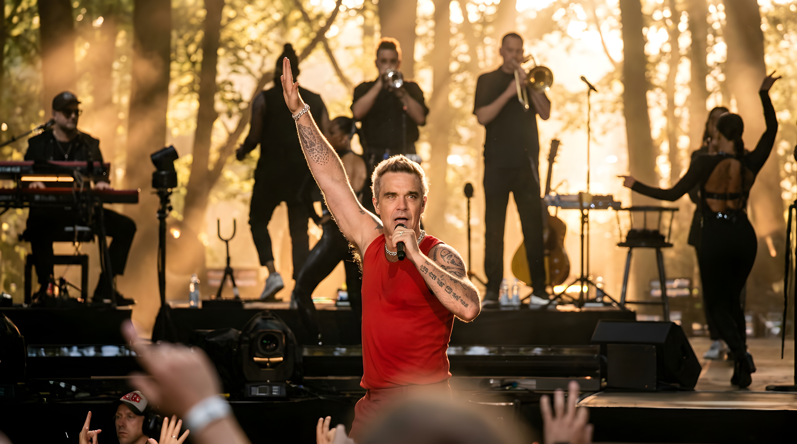 Robbie Williams får hug efter koncert i Bøgeskoven