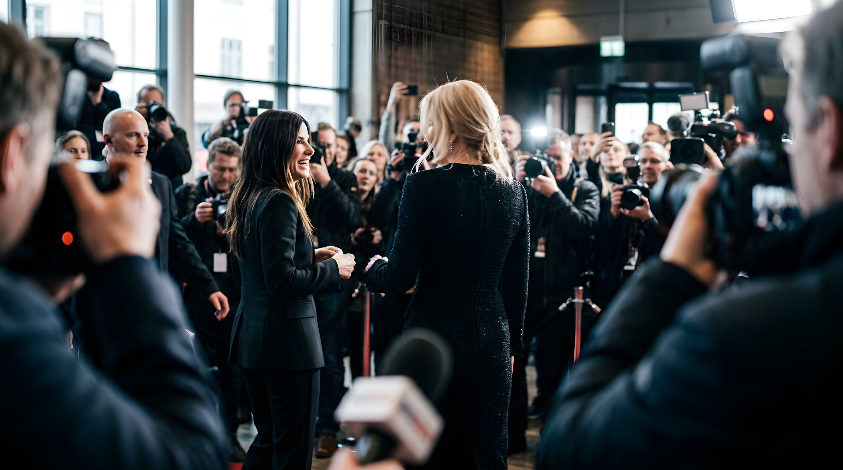 Nicole Kidman og Sandra Bullock stråler i sort til filmfest