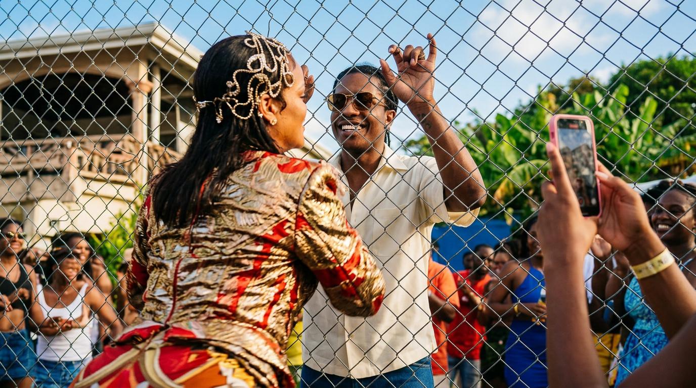 Rihanna twerker på A$AP Rocky under fest i Barbados
