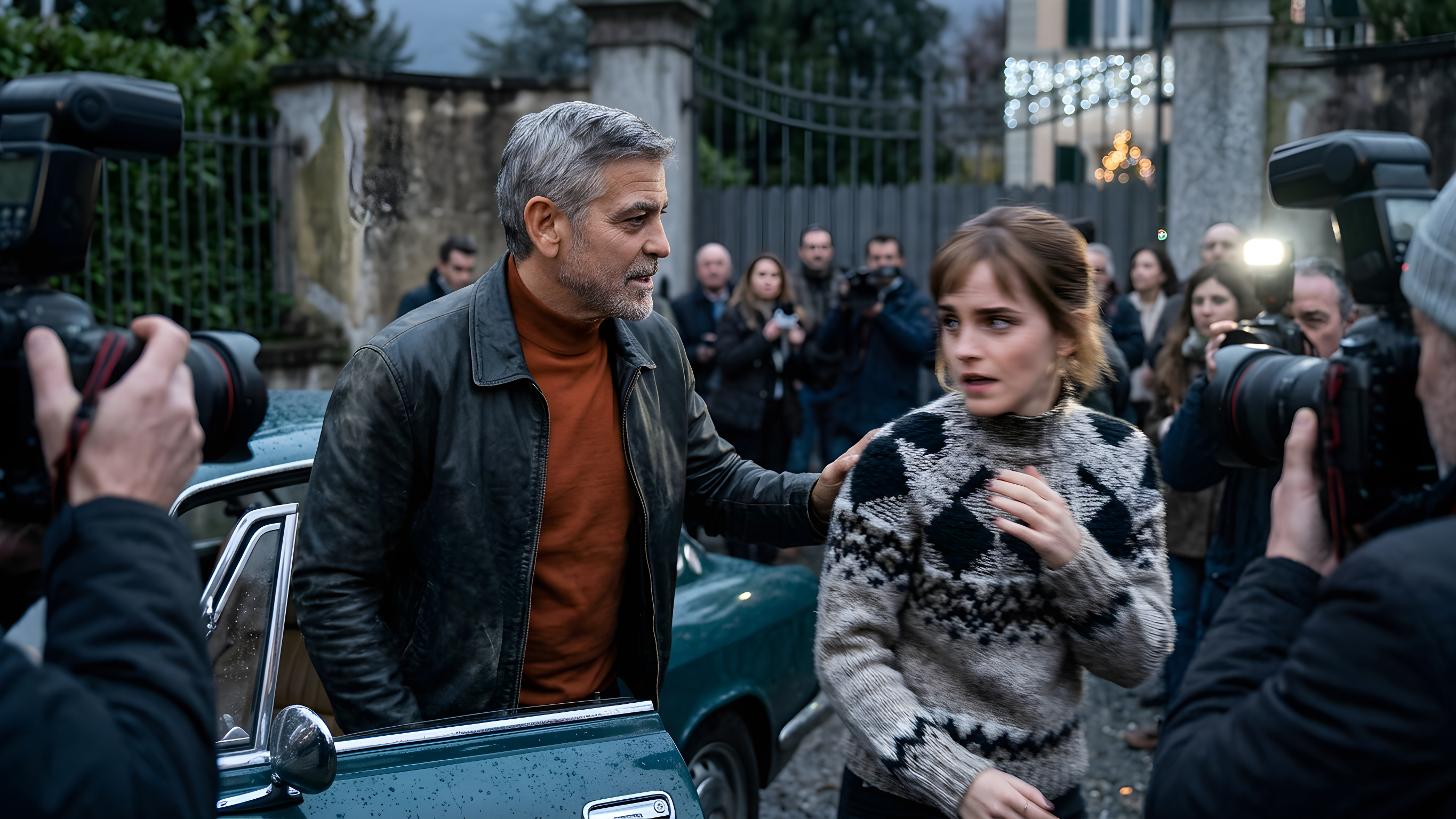 Emma Watson på hemmeligt besøg hos George Clooney