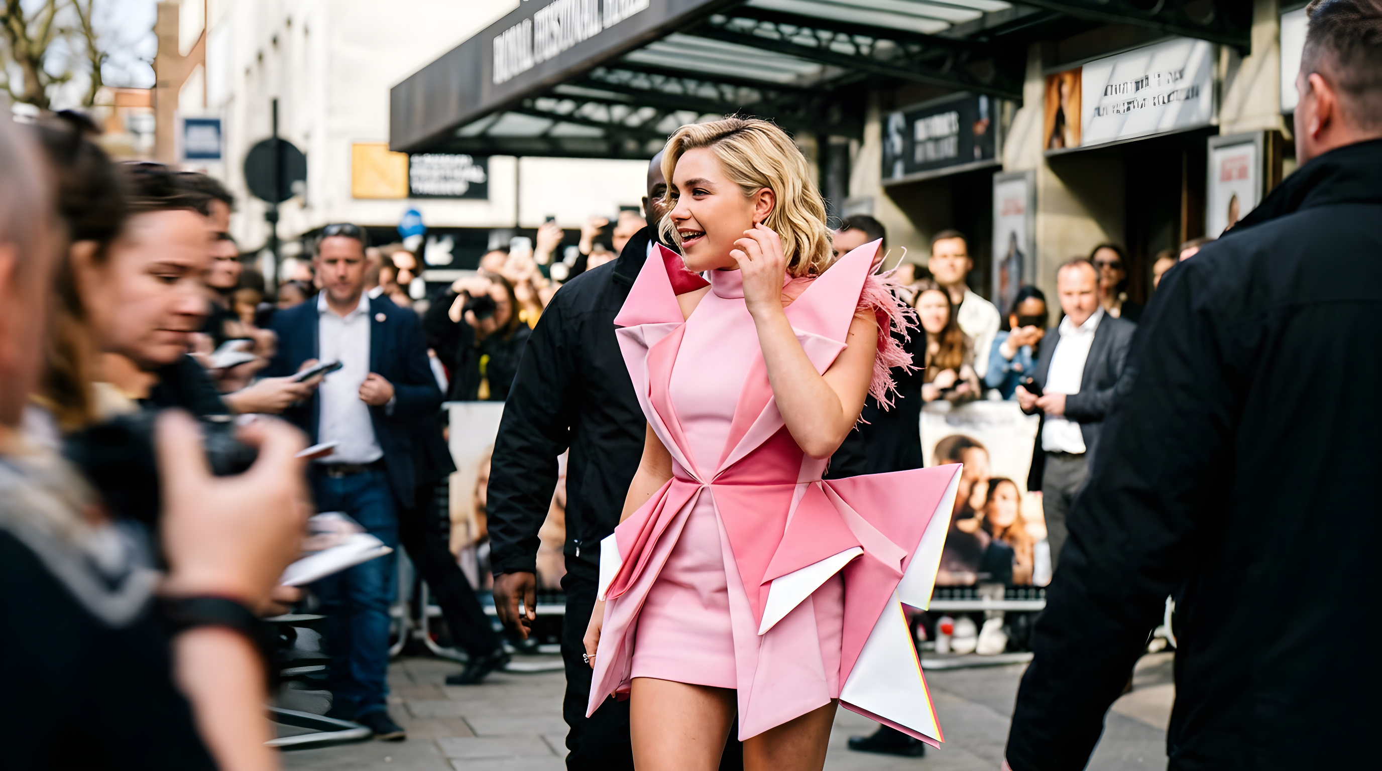 Florence Pugh vækker opsigt i vild origami-kjole