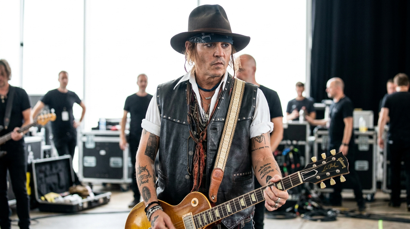 Johnny Depp stjæler rampelyset under prøver til ny turné