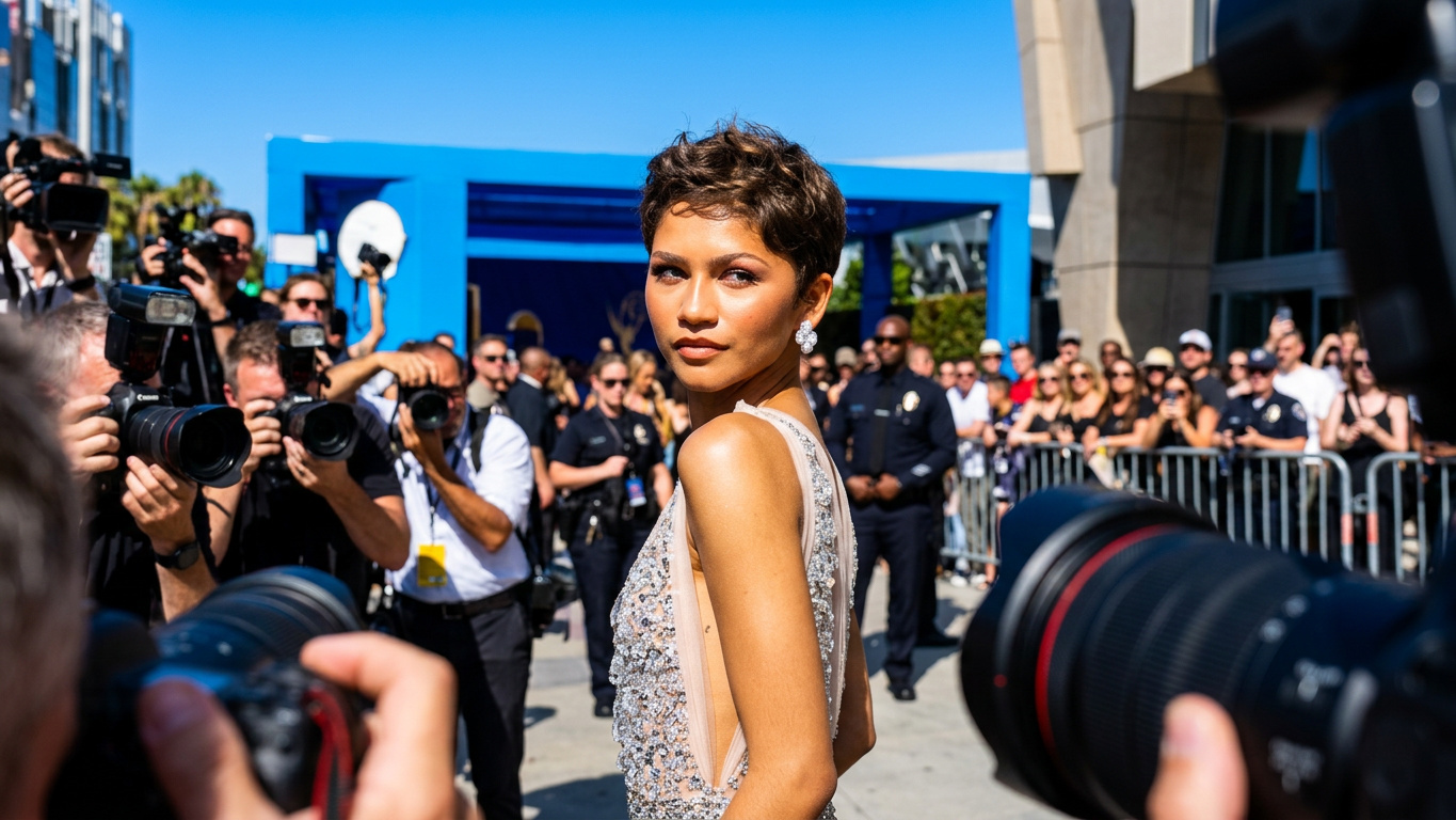 Zendaya stjal opmærksomheden i glitrende sølvkjole til Emmy-fest