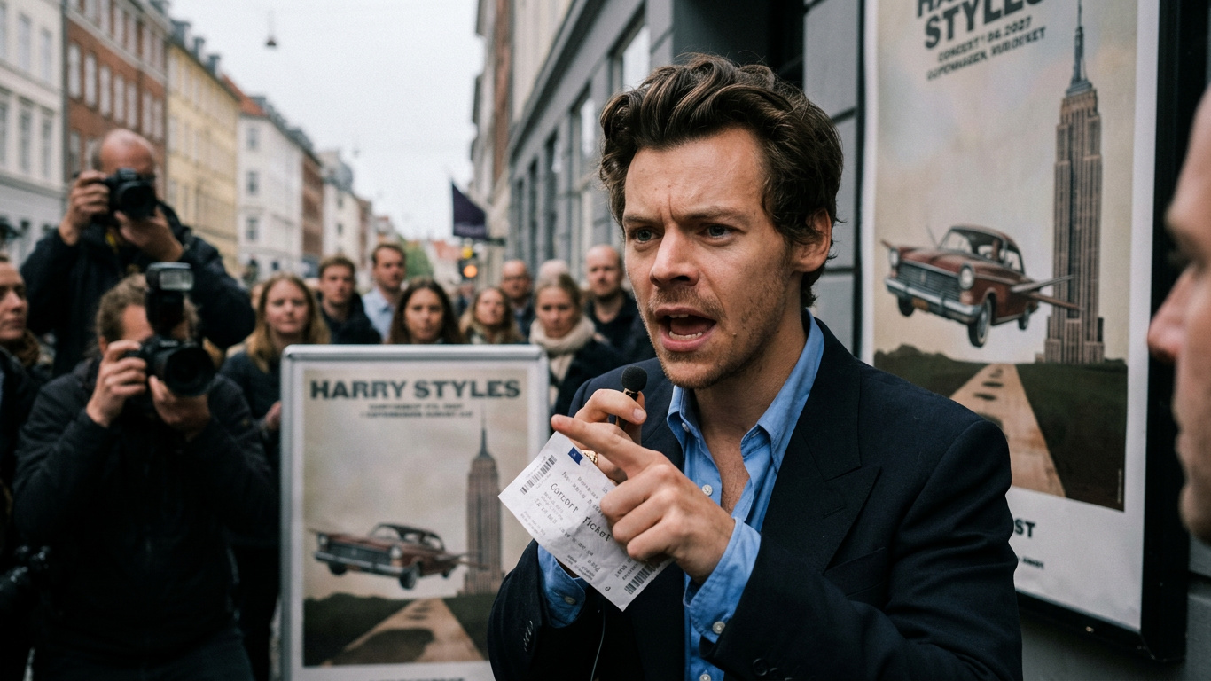Harry Styles raser mod uheldigt design på koncertbillet