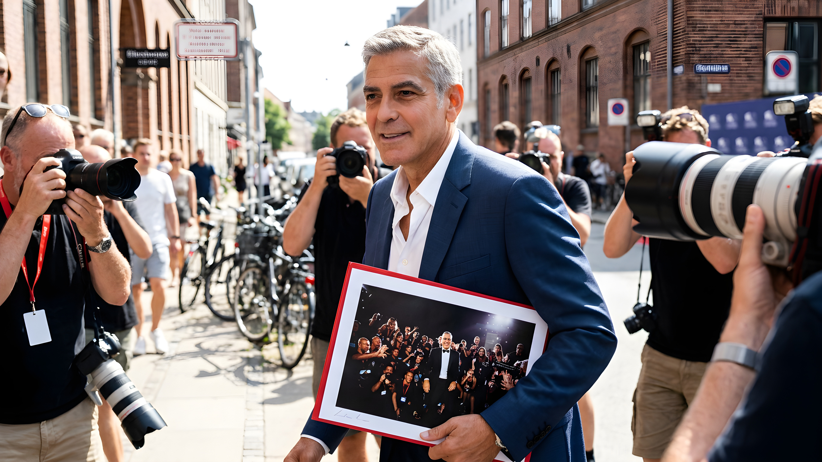 George Clooney joker med ægteskabet under filmfestival