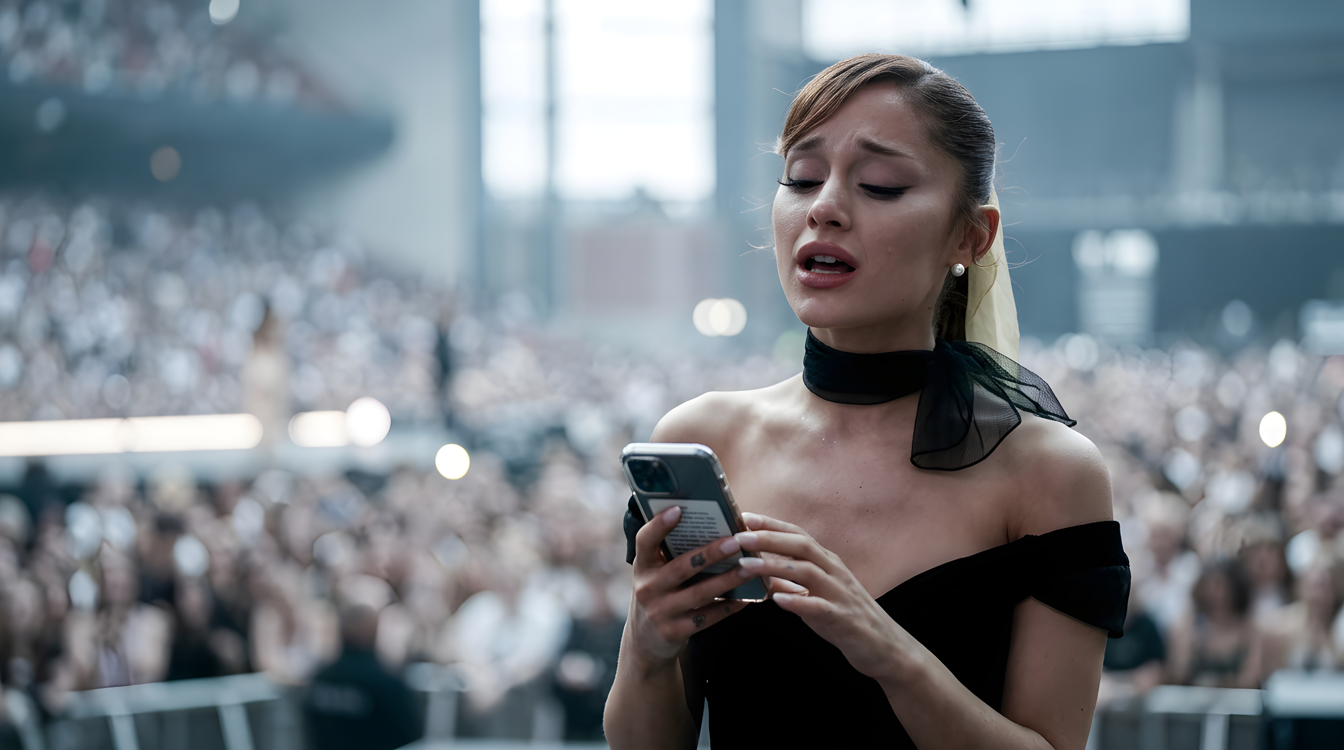 Ariana Grande afbryder koncert med følelsesladet tale