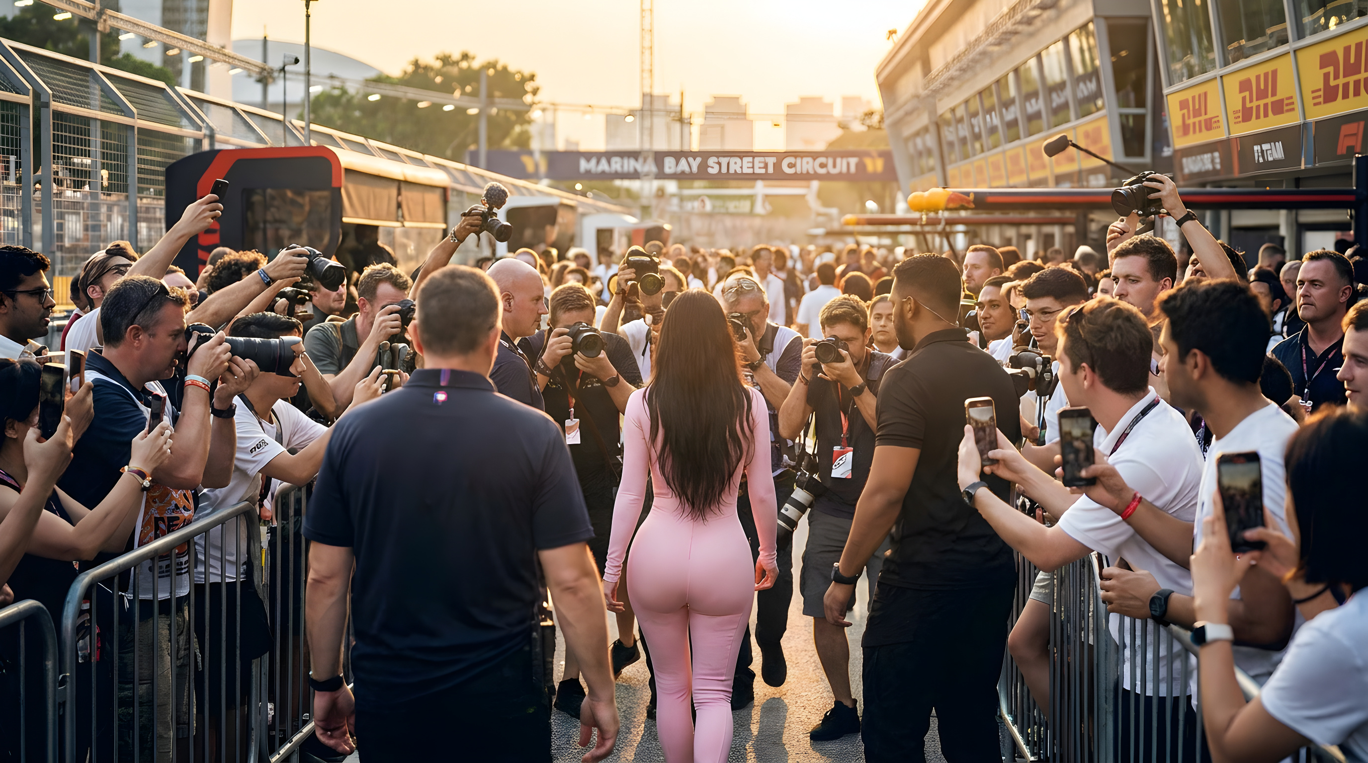 Kim Kardashian vakte opsigt til Formel 1 i Singapore