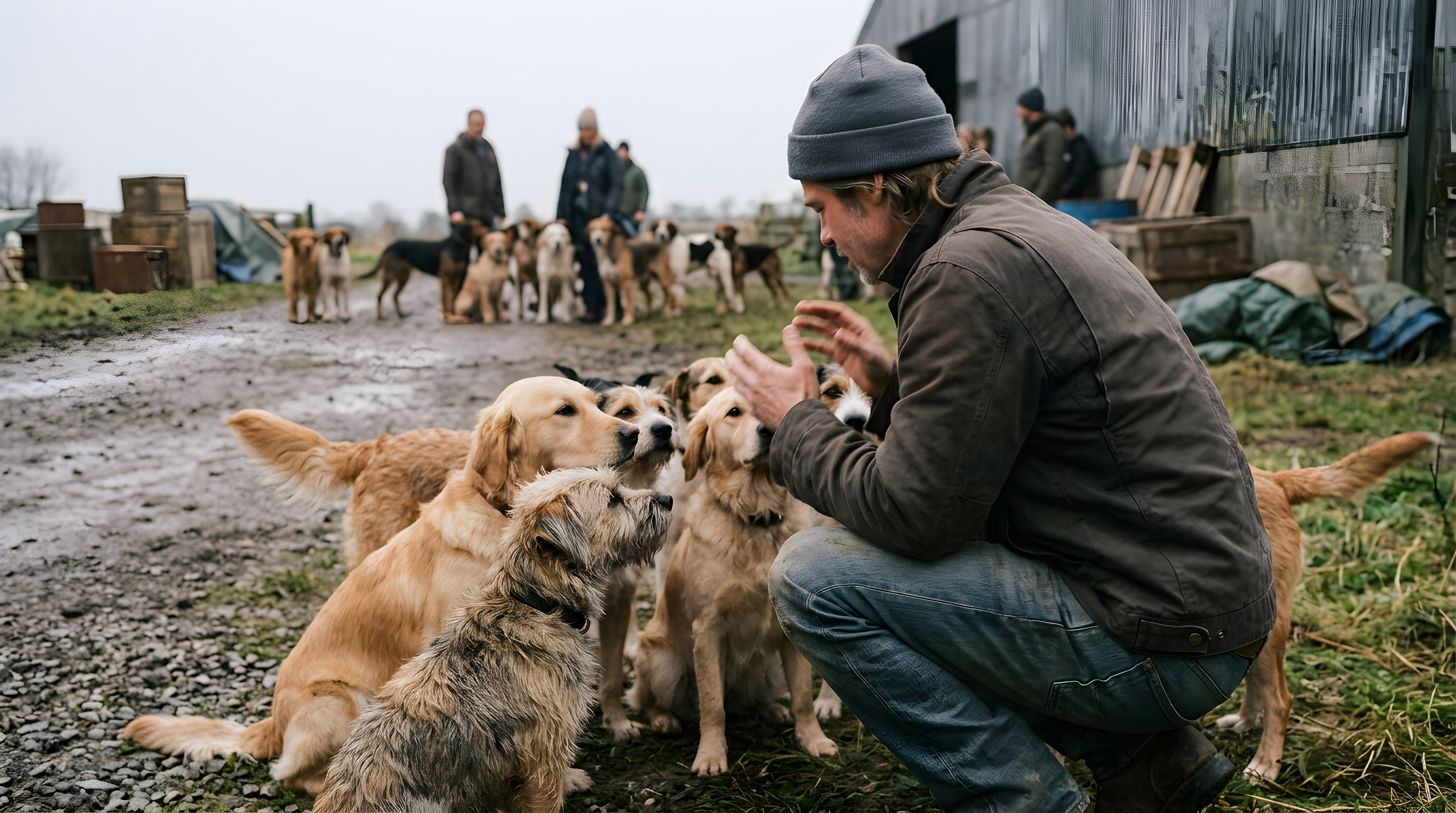 Brad Pitt taler med 16 hunde i ny reklamefilm
