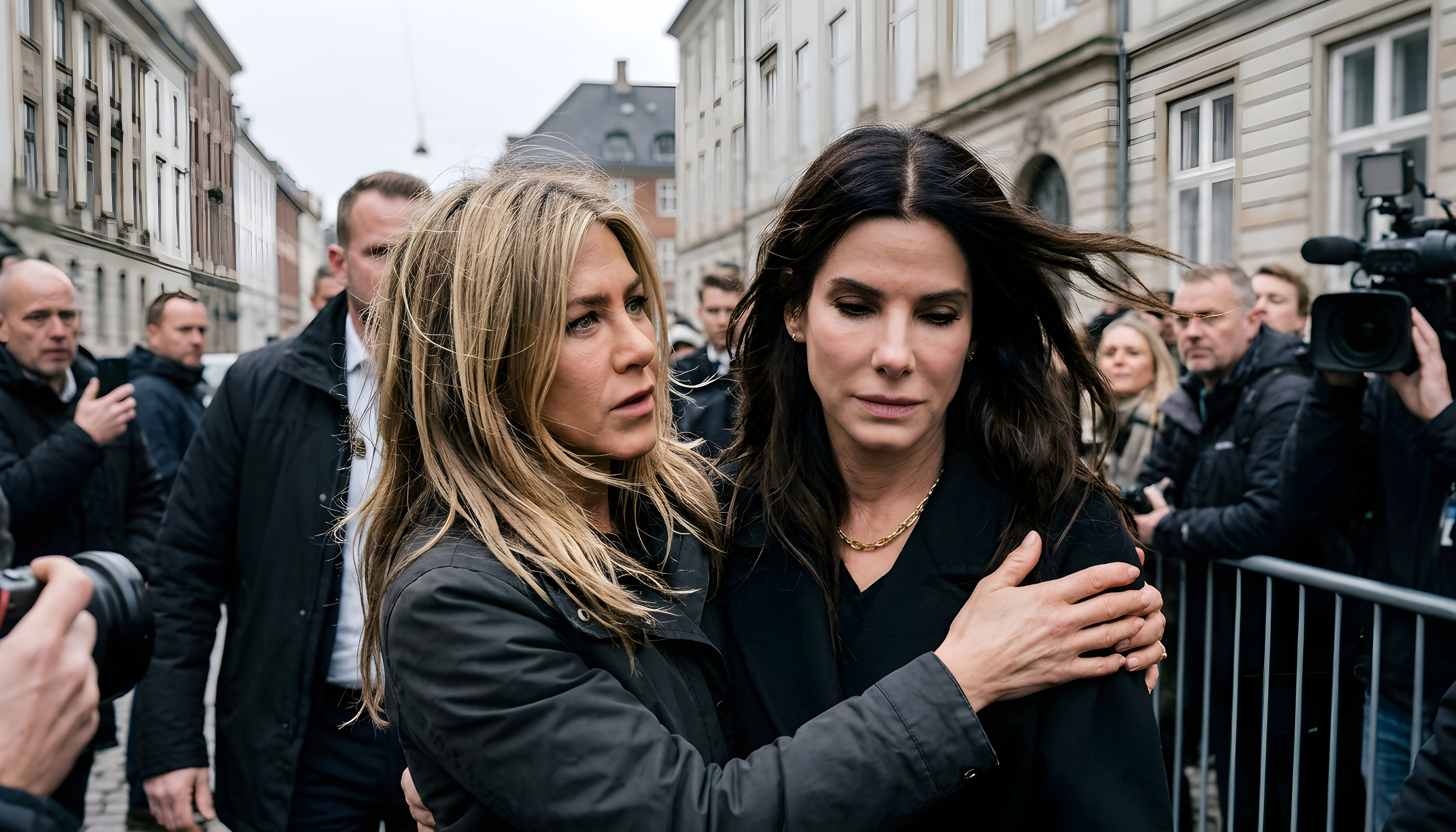 Jennifer Aniston beskytter veninden Sandra Bullock