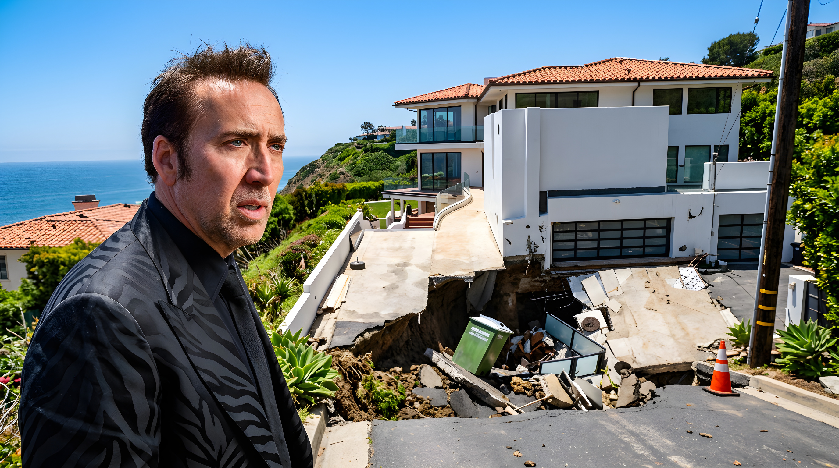 Nicolas Cages villa til 100 millioner tæt på at styrte i dybt hul