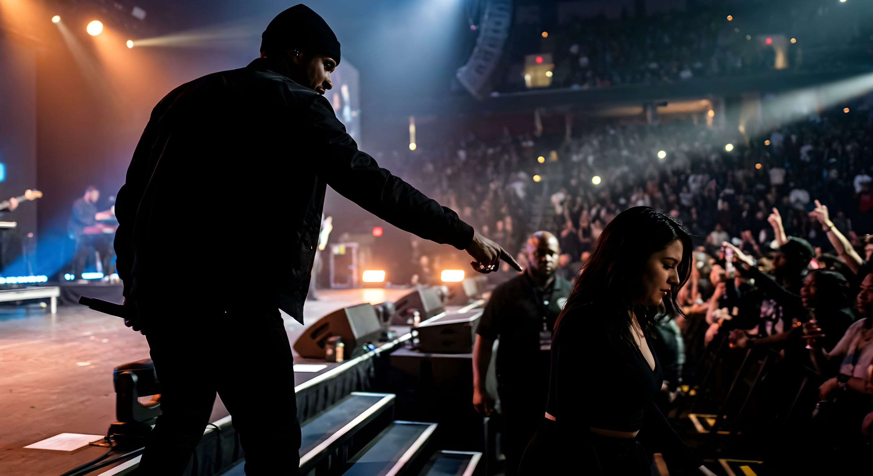 Usher raser mod fan på scenen efter afvist lapdance