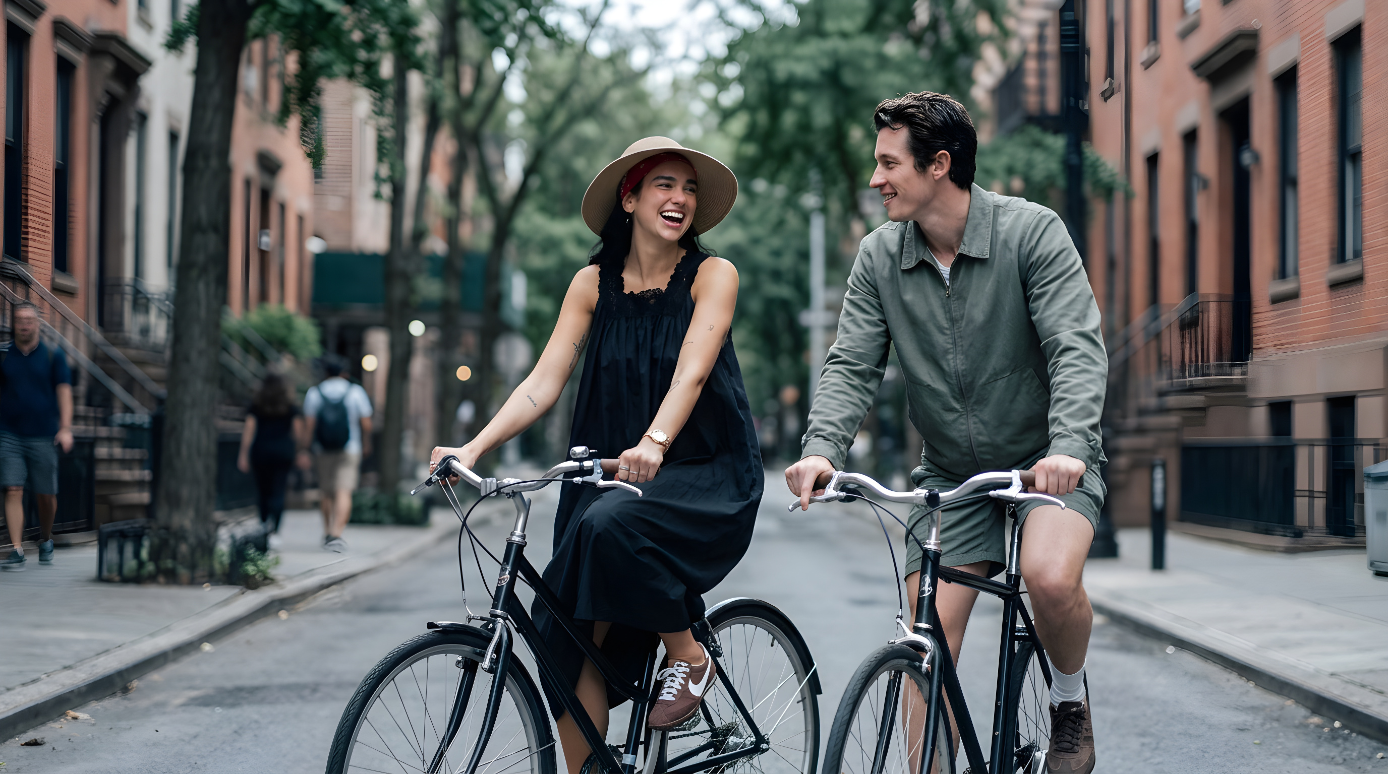 Dua Lipa og kæresten på romantisk cykeltur i New York