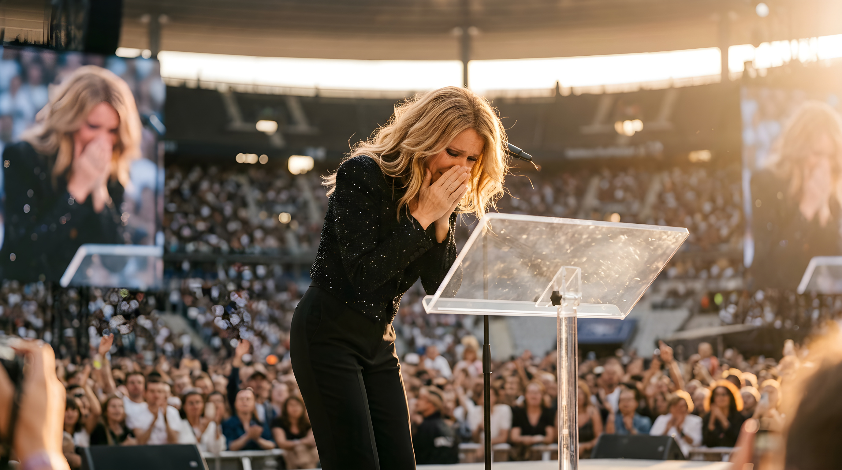 Celine Dion brød sammen i tårer under koncert i Paris