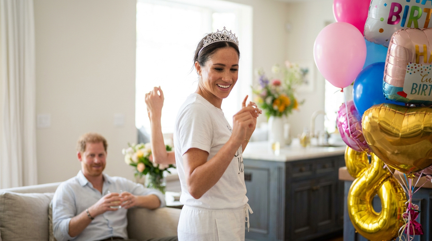 Meghan Markle fejrer 45-års fødselsdag med dans i tiara