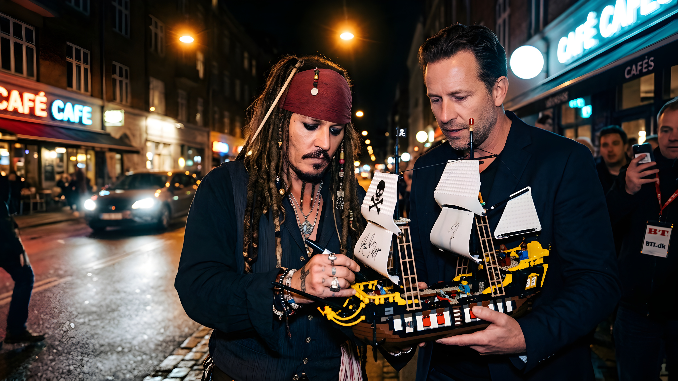 Johnny Depp signerer dansk LEGO-skib til velgørenhed