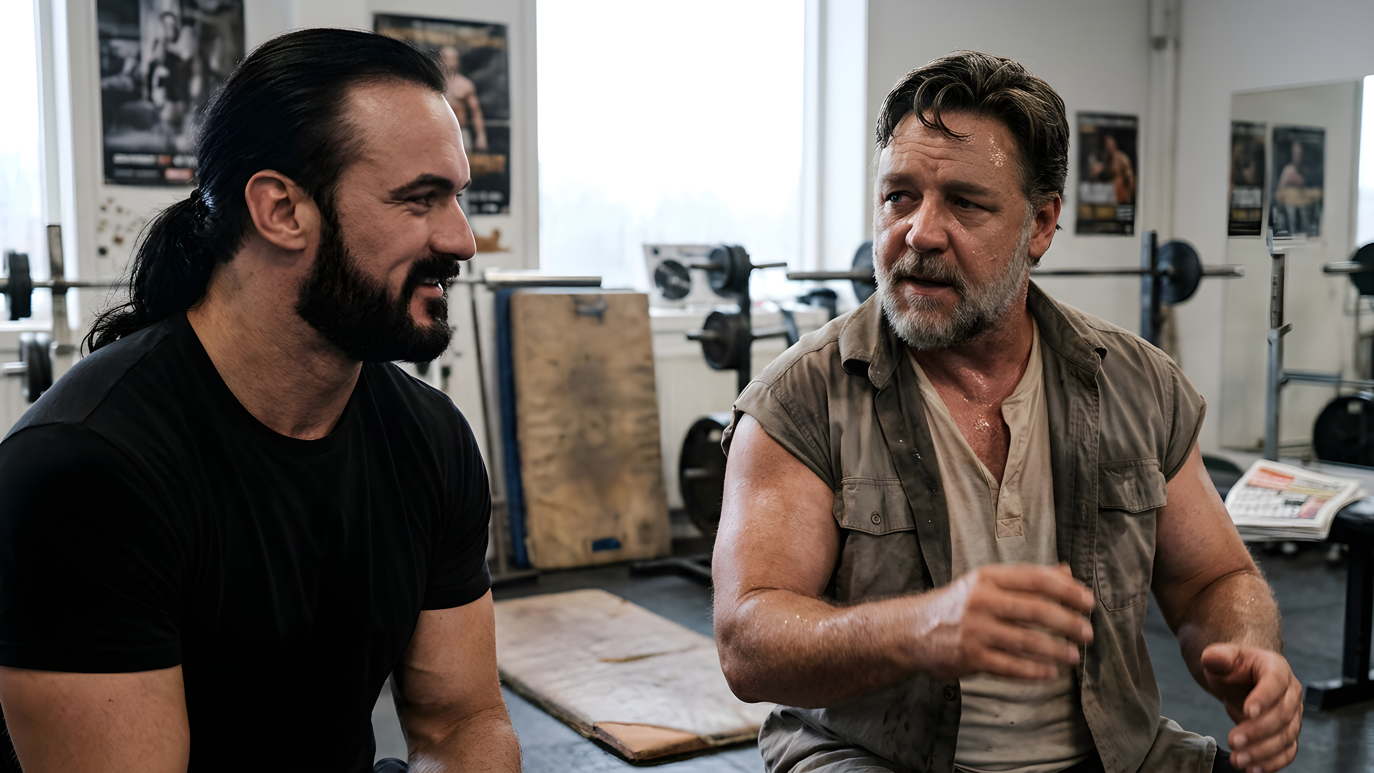 62-årige Russell Crowe viser vilde muskler frem til ny storfilm