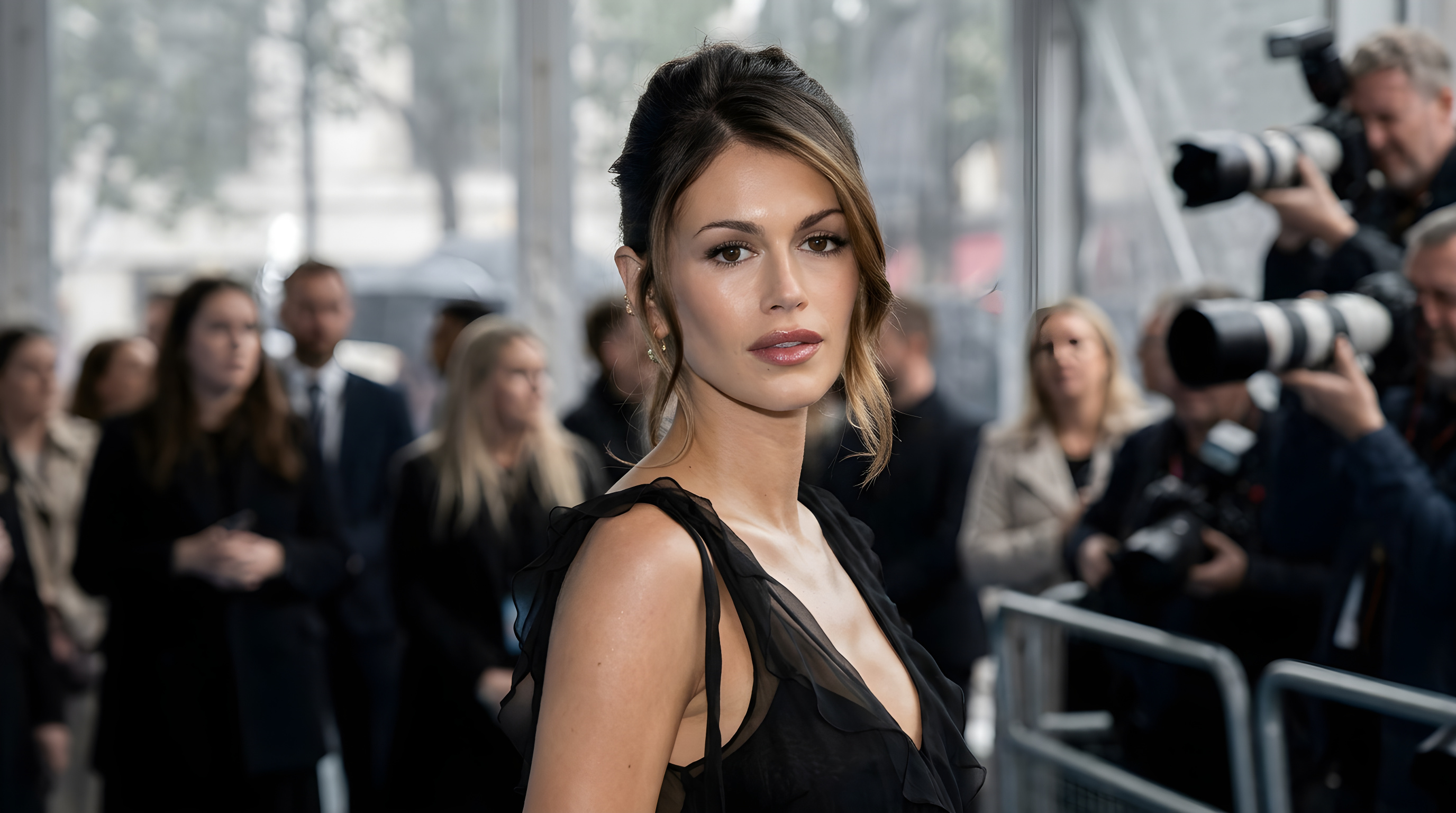 Kaia Gerber ligner sin kendte mor i en vovet kjole