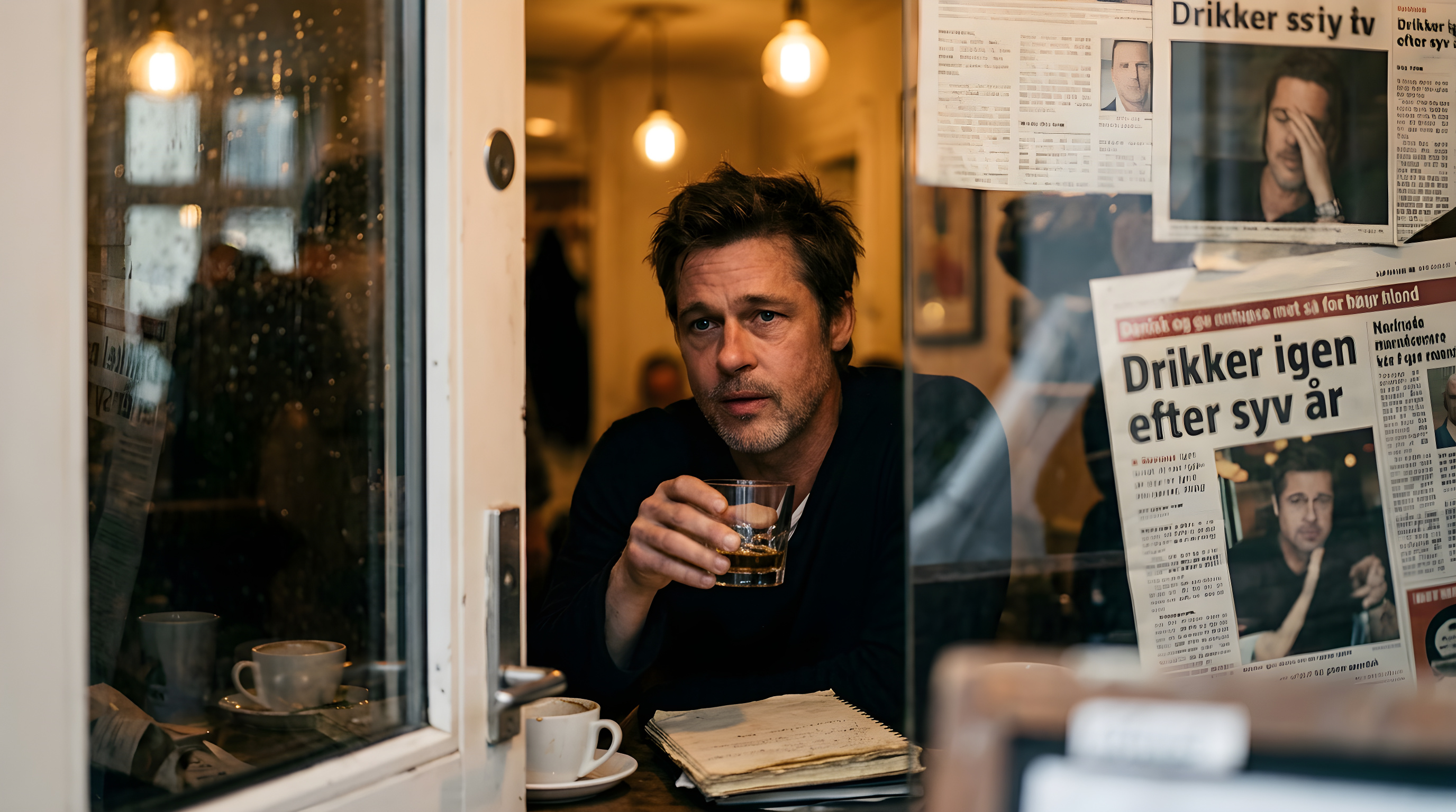 Brad Pitt drikker igen efter syv år som ædru